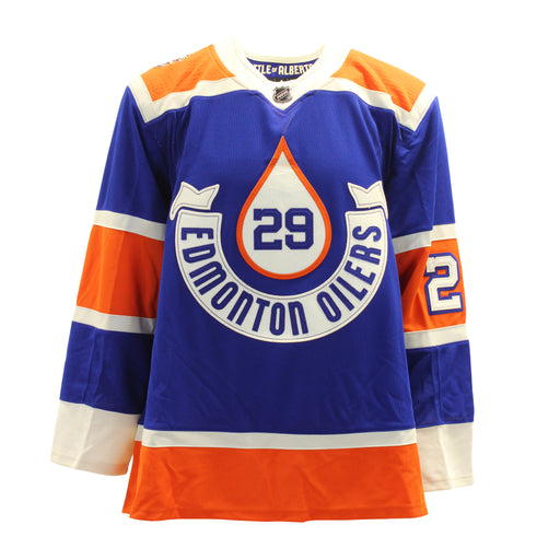 Leon Draisaitl Signed Jersey Edmonton Oilers 2023 Heritage Classic Adidas Auth. - Frameworth Sports Canada 