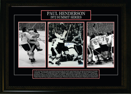 Paul Henderson Team Canada Signed Framed 8x10 Goal Celebration Photo with 2 6x10's Team Canada 72' Series Photos - Frameworth Sports Canada 