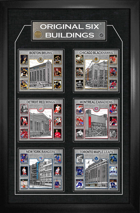 Original Six Framed Player Collage Vertical