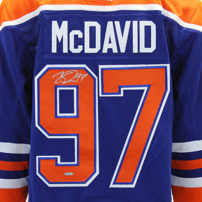 Connor McDavid Signed Jersey Edmonton Oilers Blue Adidas