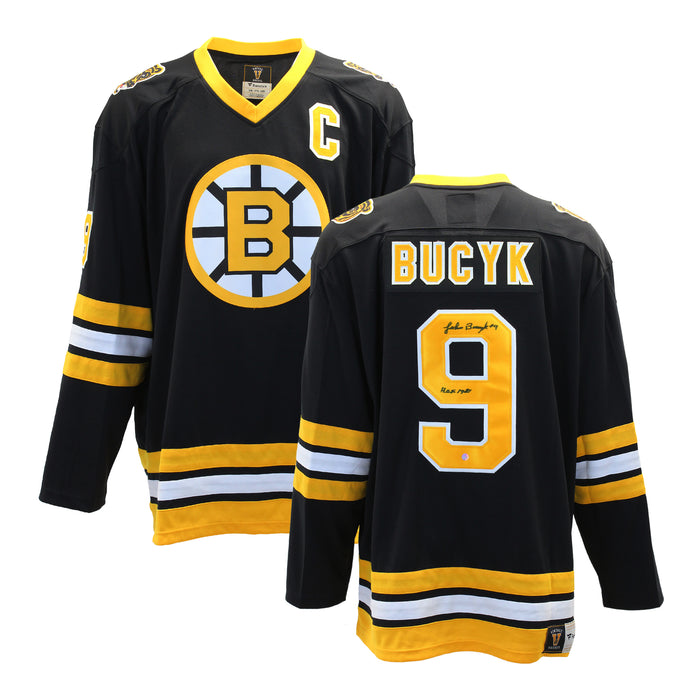 Johnny Bucyk Signed Jersey Bruins Black Vintage Fanatics Insc "1369 Points"