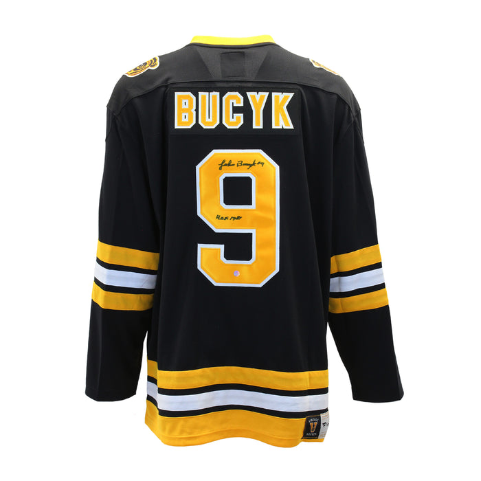 Johnny Bucyk Signed Jersey Bruins Black Vintage Fanatics Insc "1369 Points"