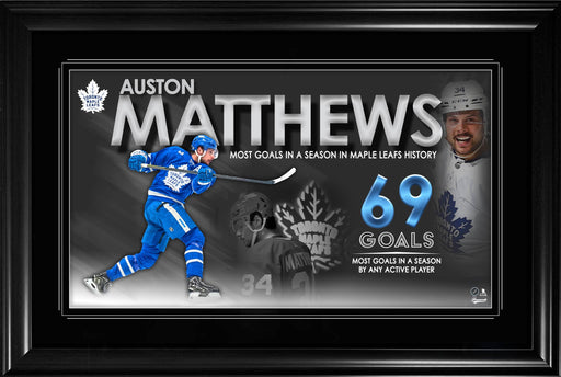 Auston Matthews 69 Goal Collage Framed Toronto Maple Leafs - Frameworth Sports Canada 