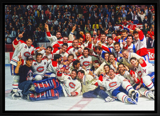 Montreal Canadiens 20x29 Framed Canvas 1993 Stanley Cup - Frameworth Sports Canada 