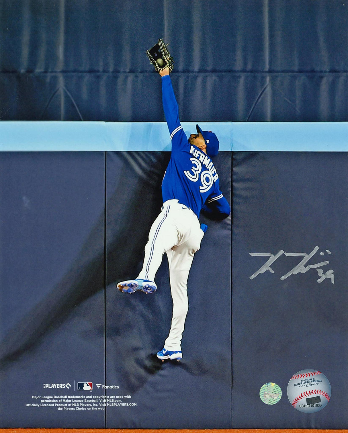 Kevin Kiermaier Signed Unframed 8x10 Toronto Blue Jays Catch-H