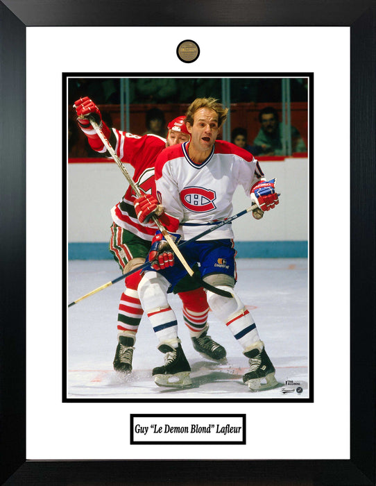 Guy Lafleur Framed Photo with Alumni Coin