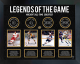 Legends of Hockey: Howe, Orr, Gretzky, Lemieux - Framed Collage