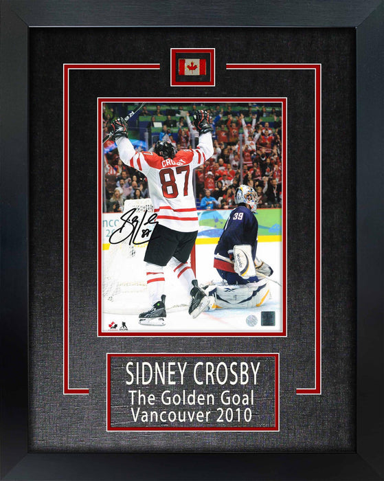 Sidney Crosby Team Canada Signed Framed 8x10 Golden Goal Photos