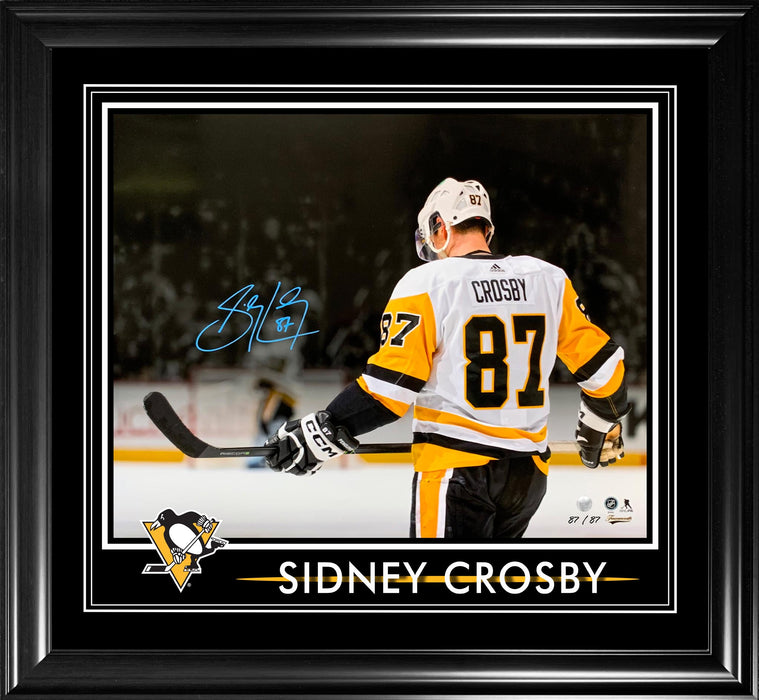 Sidney Crosby Signed 16x20 Framed PhotoGlass Penguins From Behind-H (Limited Edition of 87)