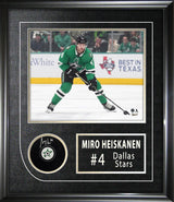 Miro Heiskanen Signed Framed Dallas Stars Hockey Puck - Frameworth Sports Canada 