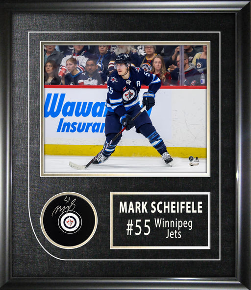 Mark Scheifele Winnipeg Jets Signed Framed Hockey Puck - Frameworth Sports Canada 