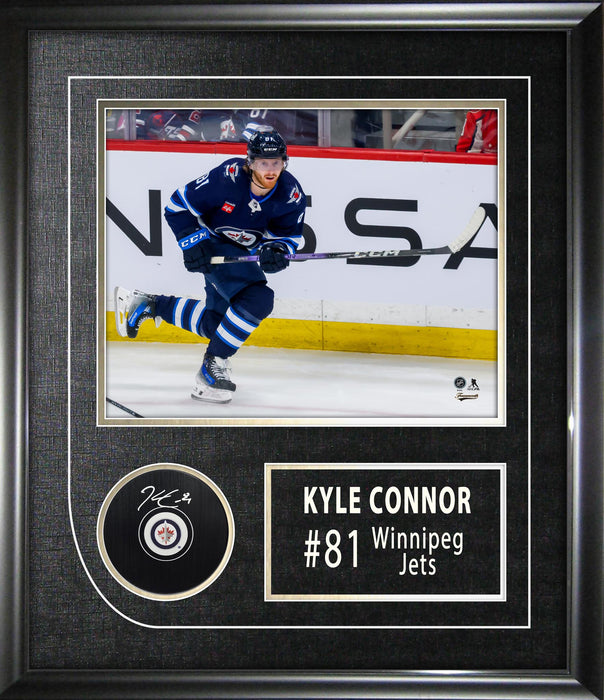 Kyle Connor Signed Framed Winnipeg Jets Hockey Puck