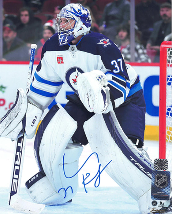 Connor Hellebuyck Winnipeg Jets Signed Away 8x10 Photo