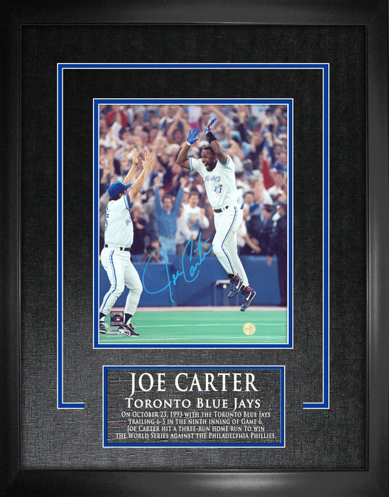 Joe Carter Signed 8x10 Etched Mat Blue Jays World Series Home Run Celebration