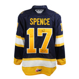 Malcolm Spence Signed Jersey Erie Otters CCM Replica Navy with "2022 2nd  Pick" Inscription