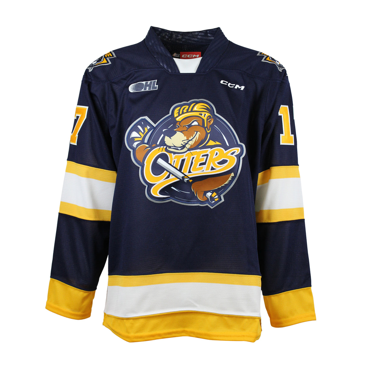 Malcolm Spence Signed Jersey Erie Otters CCM Replica Navy - Frameworth Sports Canada 