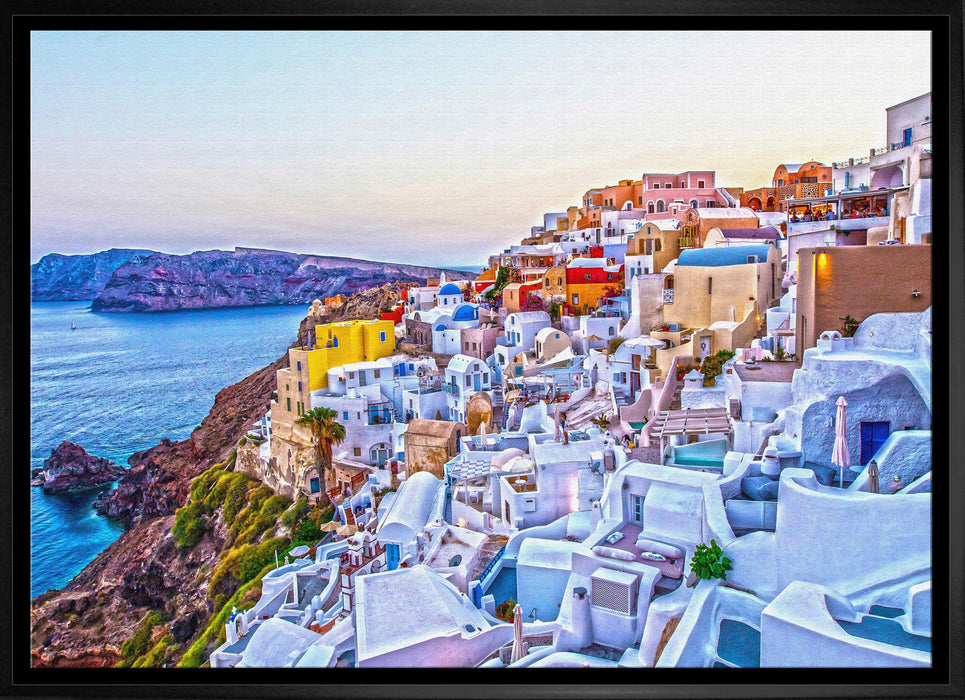 Santorini 20x29 Framed Canvas