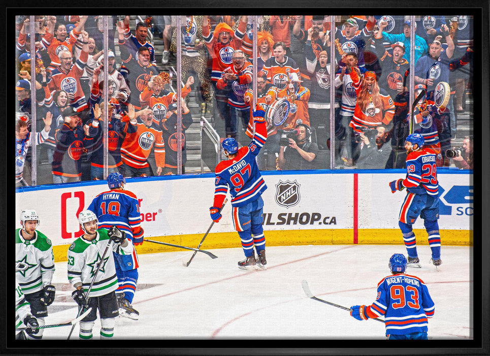 Edmonton Oilers 20x29 Framed Canvas Conference Final Celebration