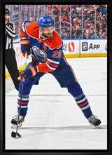 Leon Draisaitl 20x29 Framed Canvas Oilers Action-V