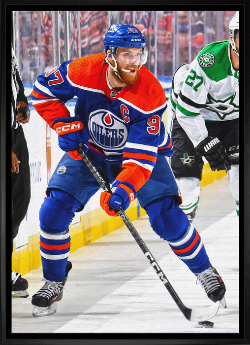 Connor McDavid 20x29 Framed Canvas Oilers Action-V