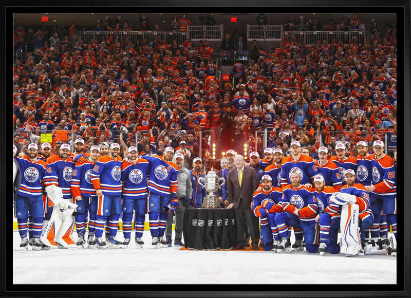 Edmonton Oilers 20x29 Framed Canvas Conference Final Trophy