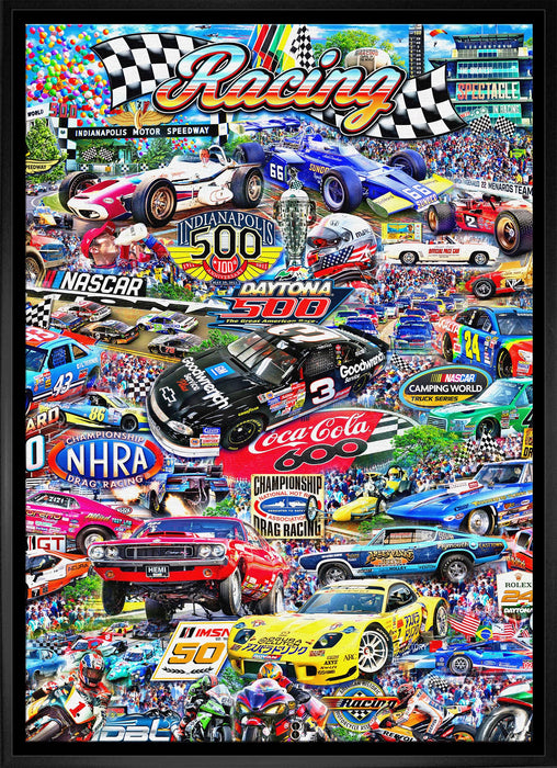 Auto Racing 20x29 Framed Canvas