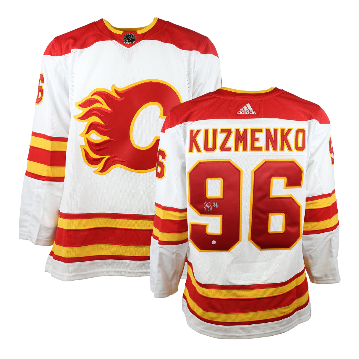 Andrei Kuzmenko Signed Jersey Calgary Flames White Adidas