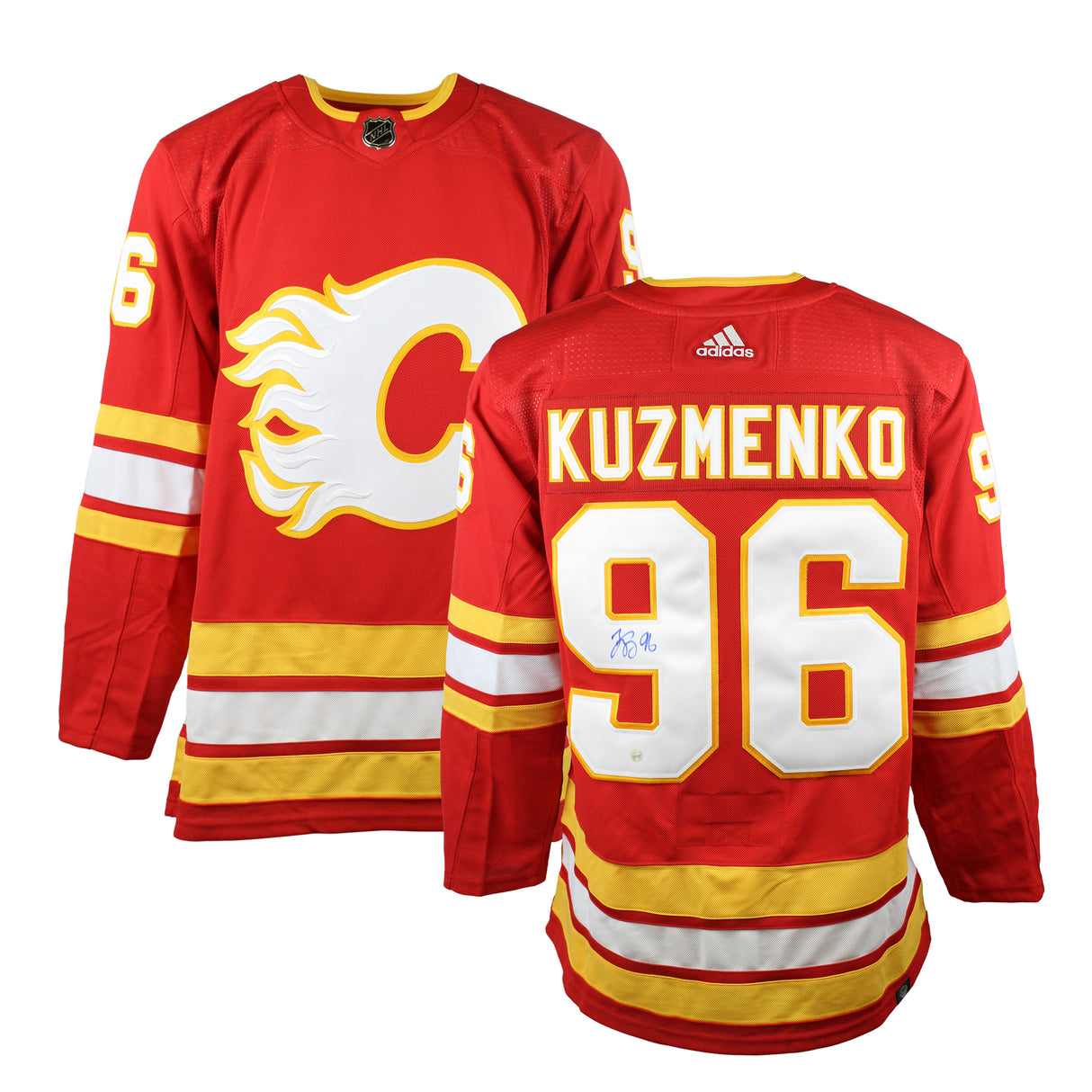 Andrei Kuzmenko Signed Jersey Calgary Flames Red Adidas - Frameworth Sports Canada 