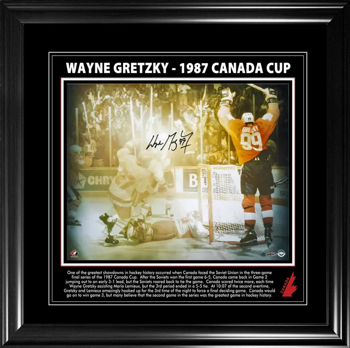 Wayne Gretzky Signed 16x20 Framed PhotoGlass Team Canada Cup