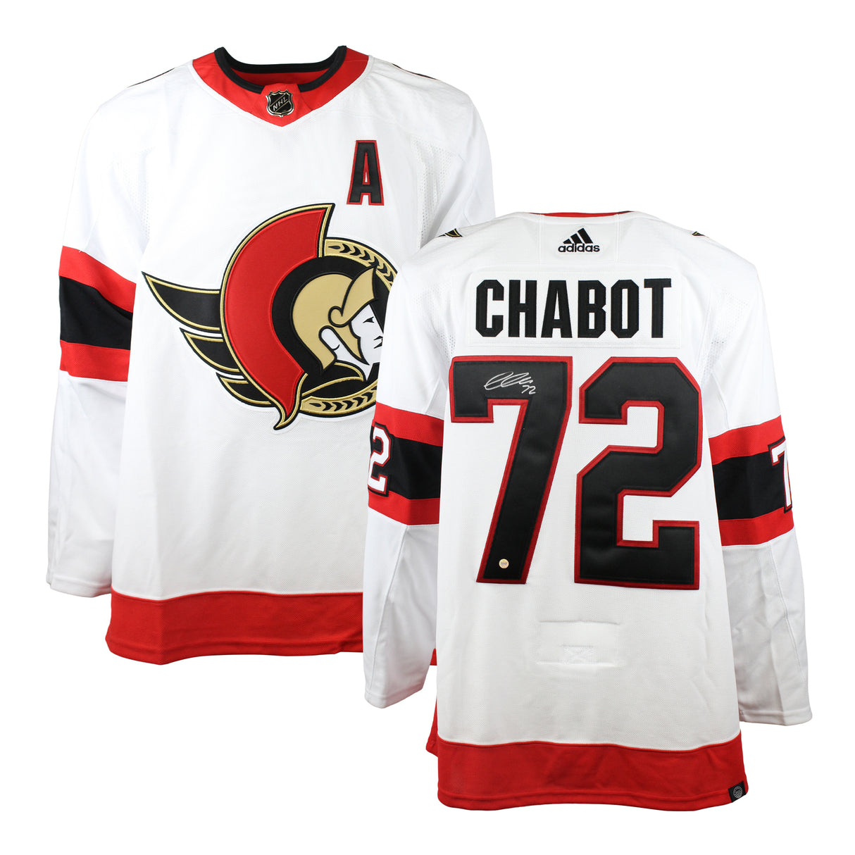 Thomas Chabot Signed Jersey Ottawa Senators White Adidas