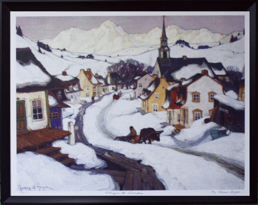 Village In The Laurentians Framed By Clarence Gagnon