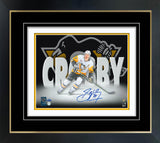 Sidney Crosby Signed 11X14 Framed PhotoGlass Penguins Name Print L/E 87