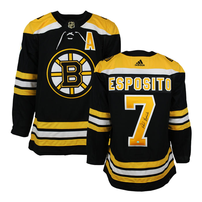 Phil Esposito Signed Jersey Boston Bruins Black Adidas