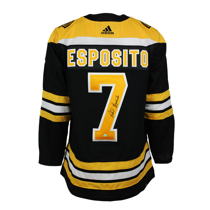 Phil Esposito Signed Jersey Boston Bruins Black Adidas