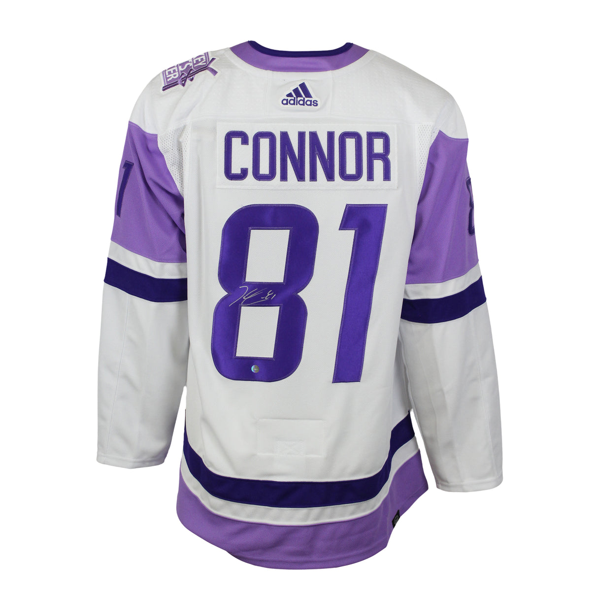 Kyle Connor Signed Jersey Winnipeg Jets 2022 Hockey Fights Cancer Adidas