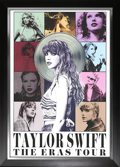 Taylor Swift The Eras Tour Career Collage Framed with Platinum LP