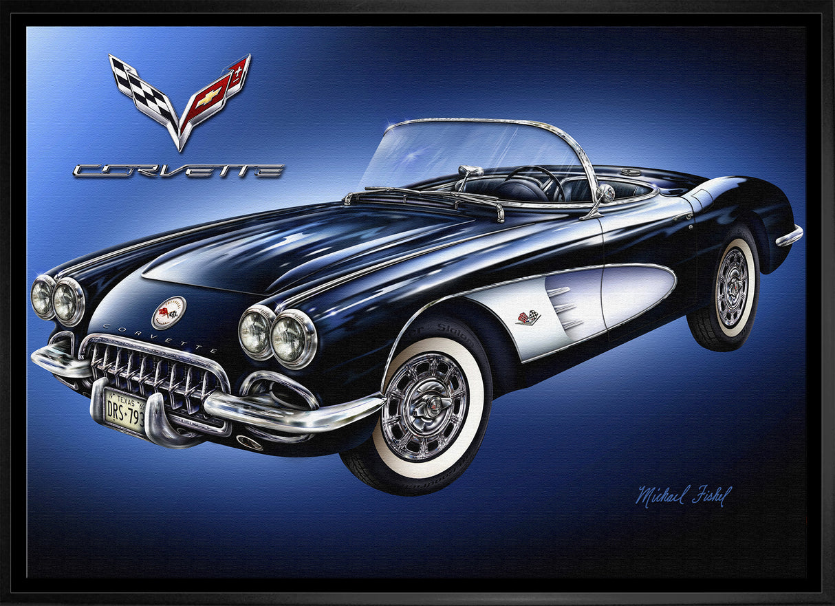 Corvette 20x29 Framed Canvas by Michael Fishel