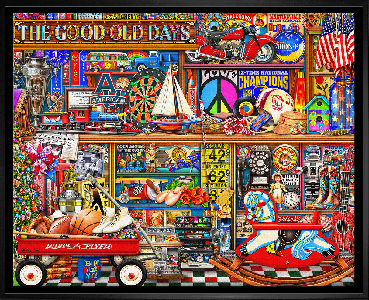 Good Old Days 20x29 Framed Canvas by Michael Fishel