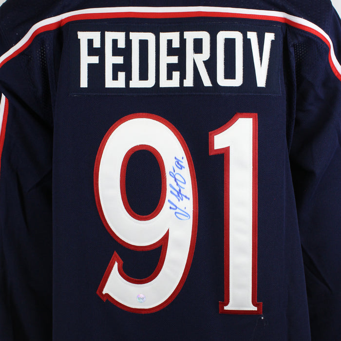 Sergei Federov Signed Jersey Columbus Blue Jackets Adidas