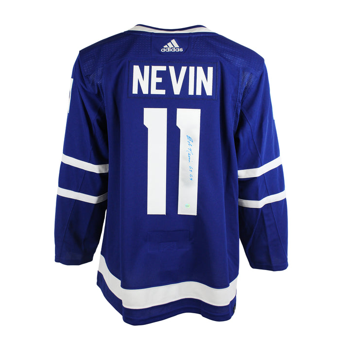 Bob Nevin Signed Jersey Toronto Maple Leafs Adidas  Blue