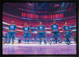 Edmonton Oilers 20x29 Unsigned Framed Canvas Anthem Line-Up