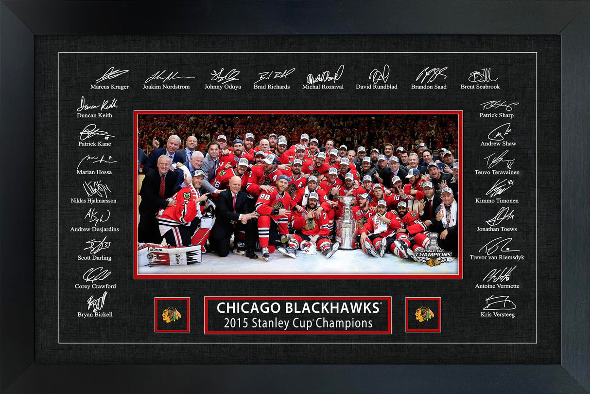 Chicago Blackhawks 2015 Stanley Cup Replica Signature Frame