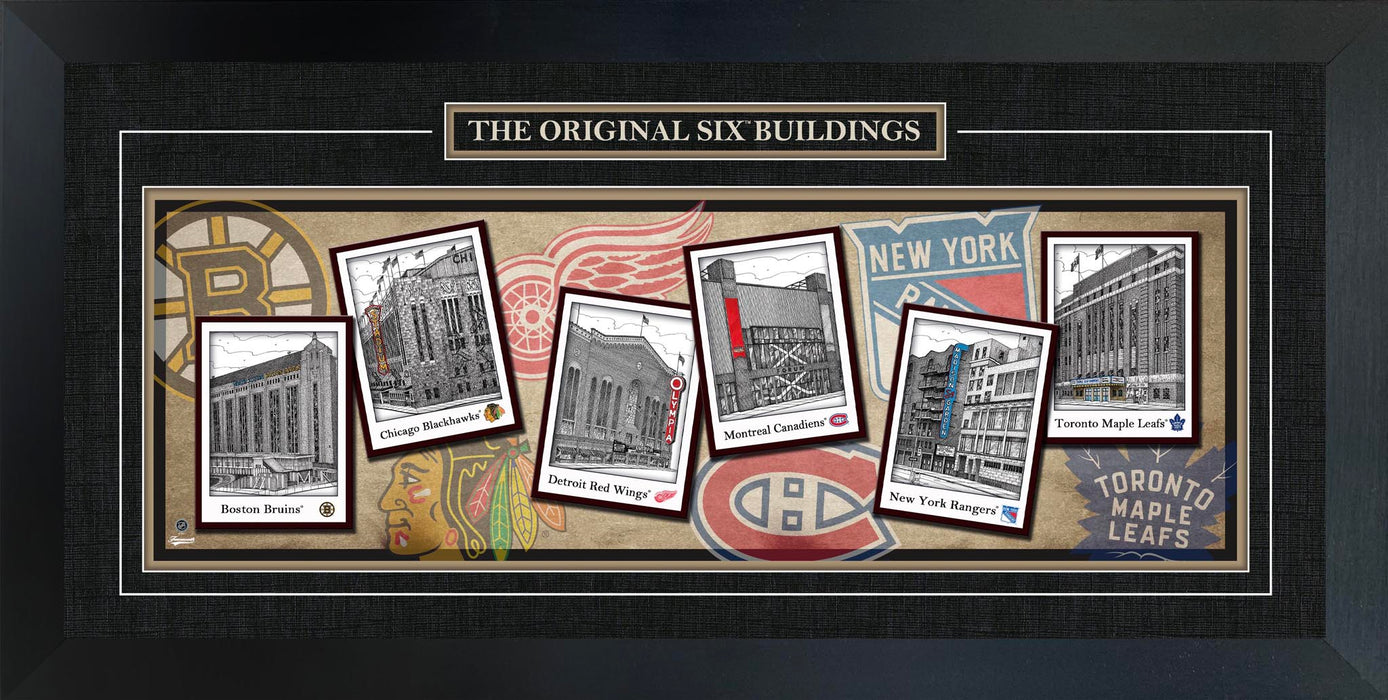 Original Six Buildings 16X35 Framed Print