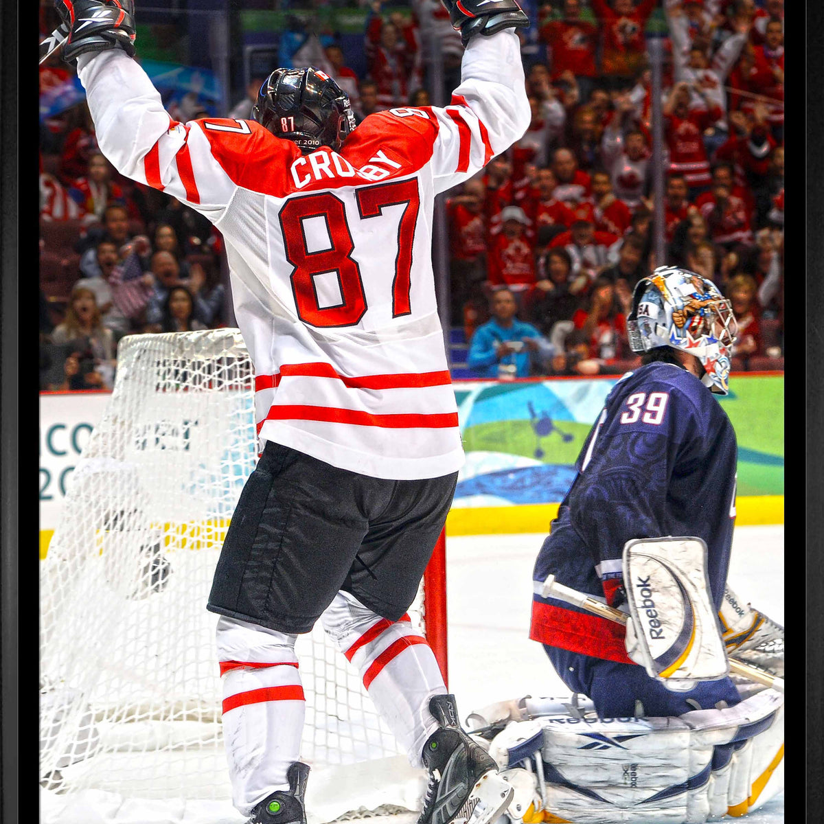Étui De Luxe Avec Rondelle Sidney Crosby (Penguins) - But En Or 2010 - Frameworth LE 18/87