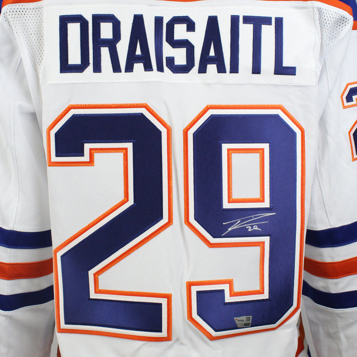 Leon Draisaitl Signed Jersey Edmonton Oilers Away White Adidas