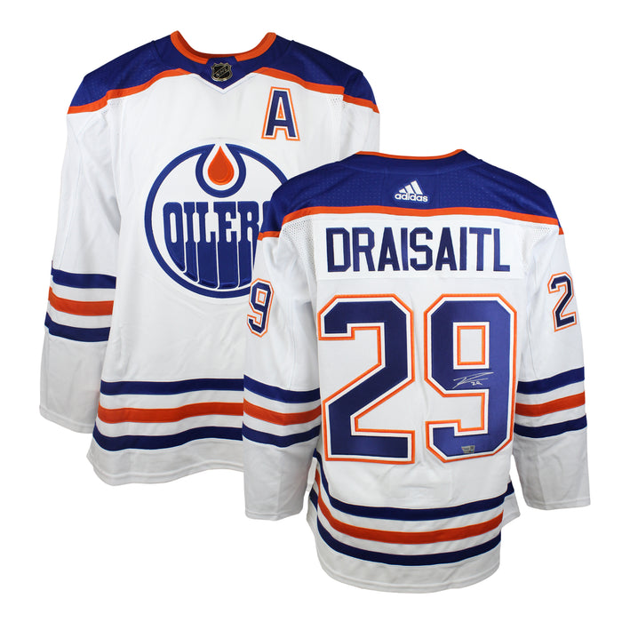 Leon Draisaitl Signed Jersey Edmonton Oilers Away White Adidas