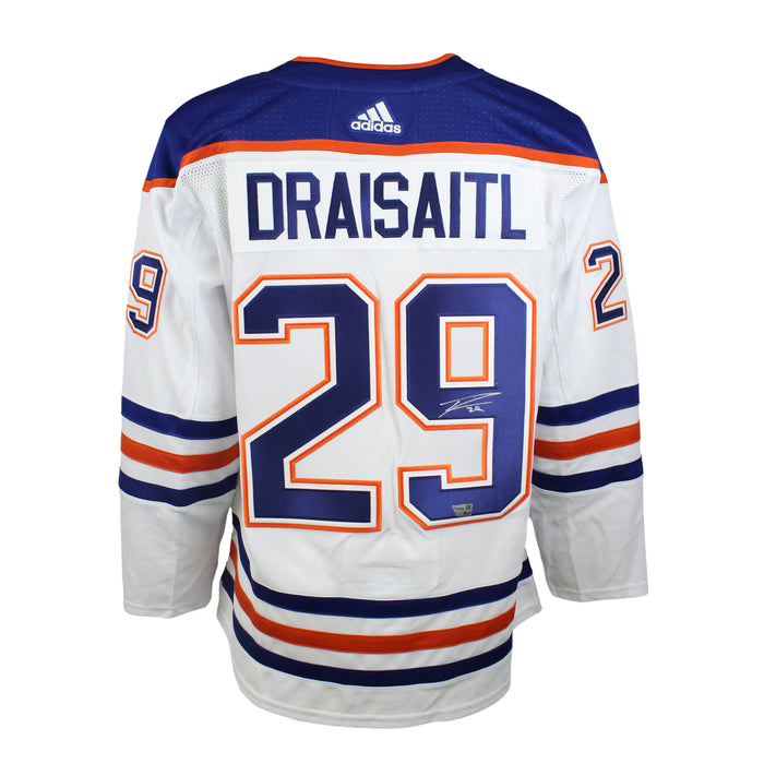 Leon Draisaitl Signed Jersey Edmonton Oilers Away White Adidas