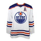 Leon Draisaitl Signed Jersey Edmonton Oilers Away White Adidas - Frameworth Sports Canada 