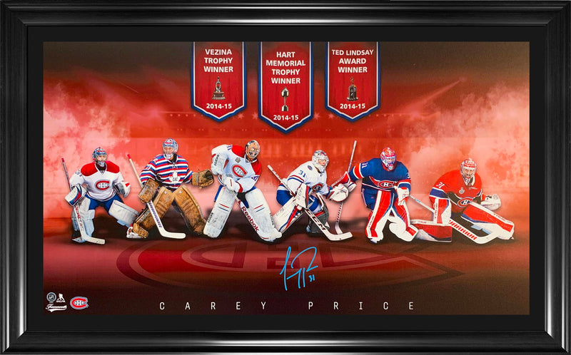 Carey Price Signed 18x32 Evolution Print Frame Montreal Canadiens -H - Frameworth Sports Canada 