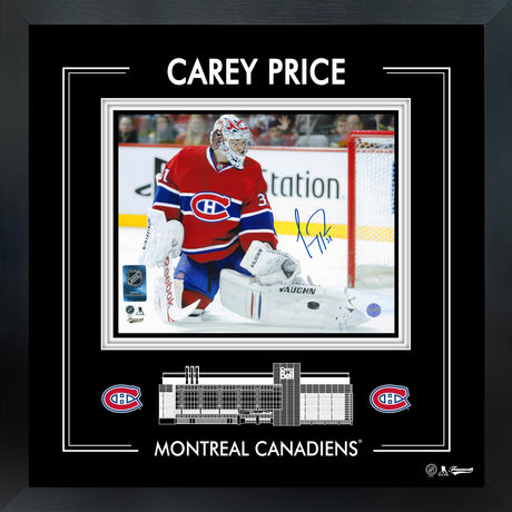 Carey Price Signed 8x10 PhotoGlass Frame Canadiens Pad Save-H - Frameworth Sports Canada 